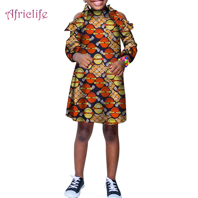 Детские платья весенне осенняя одежда для девочек юбка с Африканским принтом