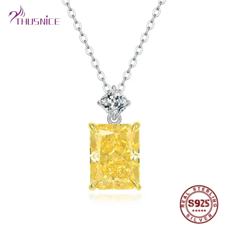 

Hot Sale 925 Sterling Silver Women Necklace Luxury High Carbon Diamond Pendant Necklace For Women Bride Wedding Party Jewelry