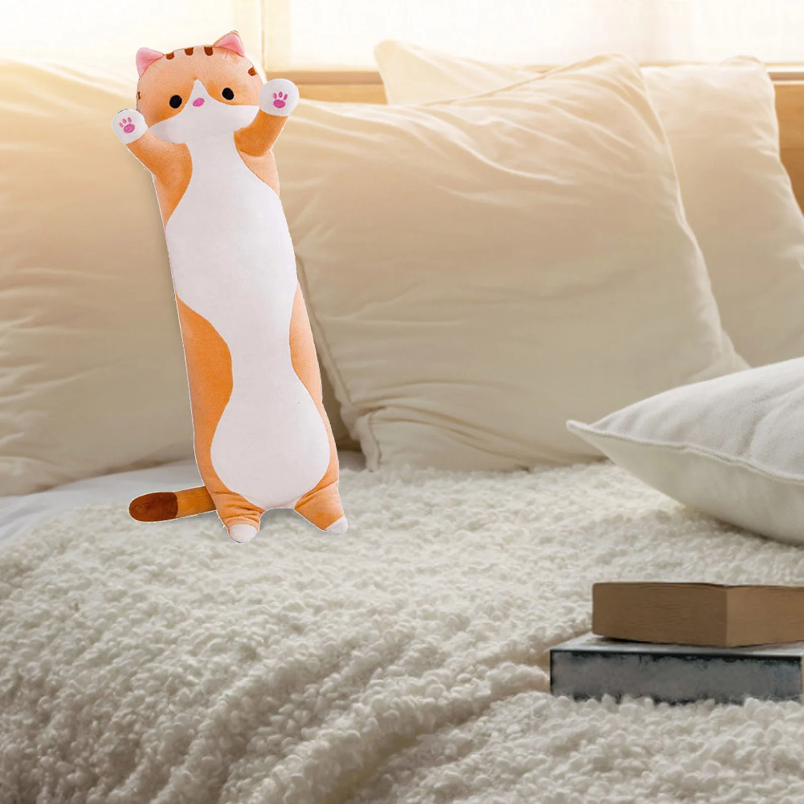 50/70/90см 100% пуховые хлопковые плюшевые игрушки Животное Кошка Милые Креативные Длинные Мягкие Офисные Подушки для сна во время обеденного перерыва