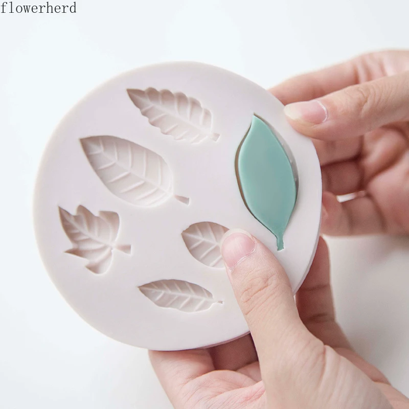 

6 отверстий силиконовая форма в виде листьев DIY форма для мыла Смола инструменты для украшения торта Форма для шоколадного фондана форма для...