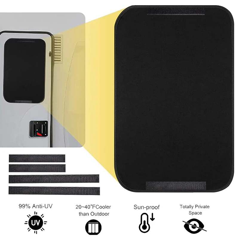 

RV Door Window Shade Cover 16 x 25Inch Window Sunshield Cover for Camper Travel Trailer Motorhome