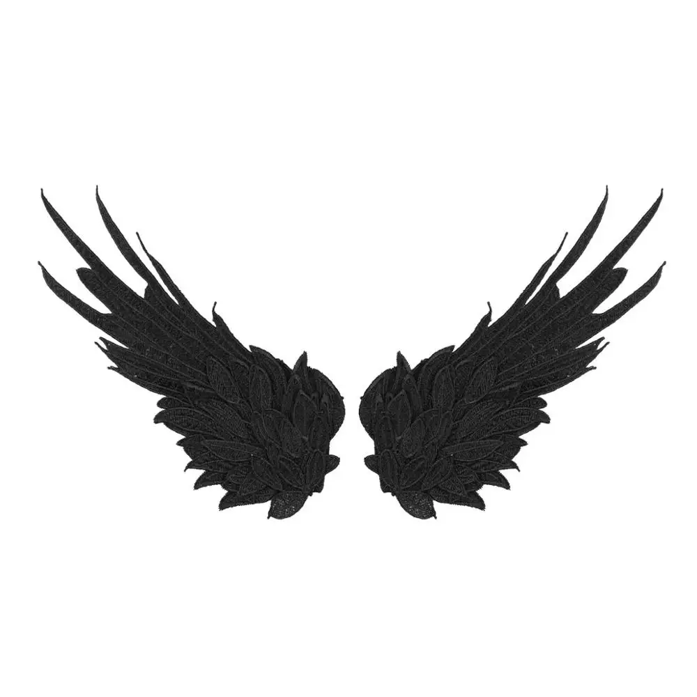 1 Pair Embroidered Patch Fabric Patches Badges Angel Wings Applique for Feather Photo Props Cosplay Costume Accessories|Реквизит для