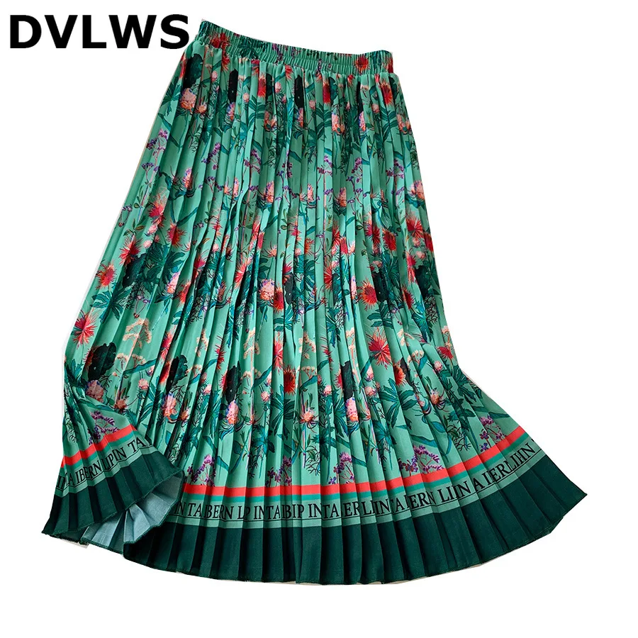 Юбка DVLWS Европейская станция с экзотическим цветочным принтом весна лето 2020