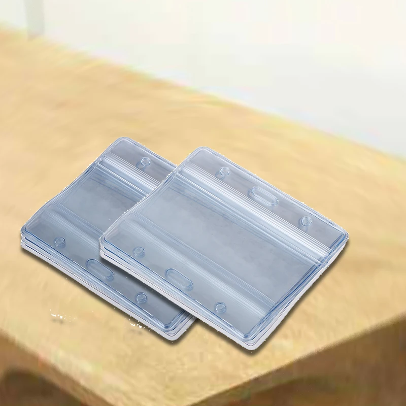 

10 x Clear Vertical ID Badge Card Plastic Pocket Holder Pouches 100 x 83mm