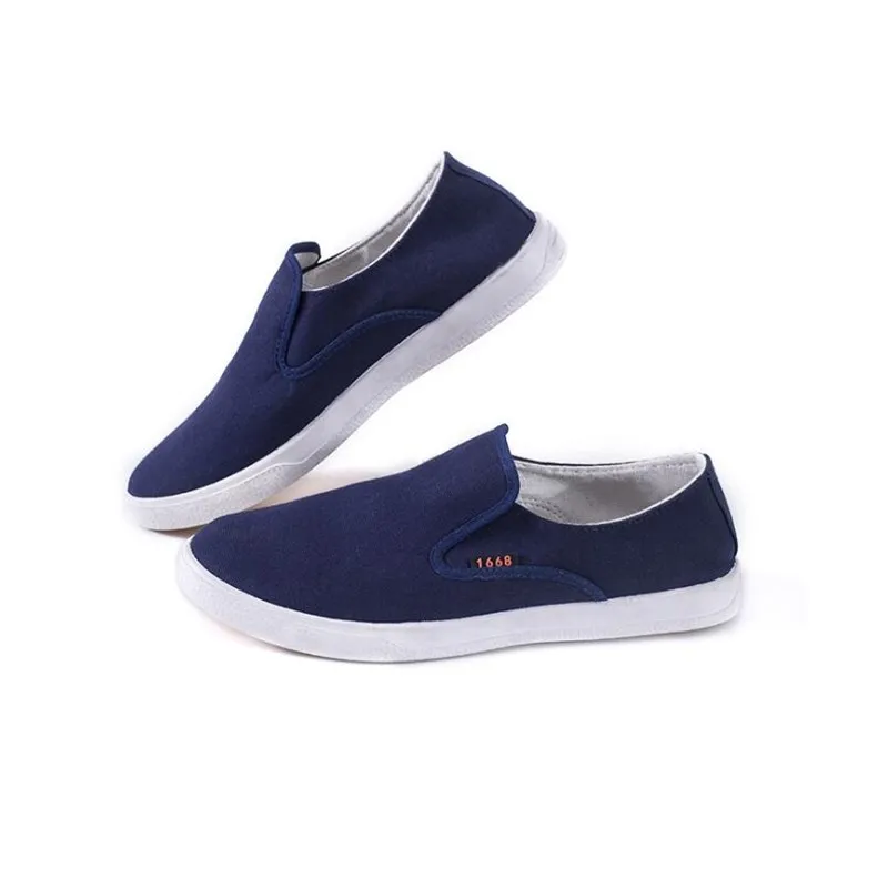 Мужская повседневная парусиновая обувь без шнуровки Классическая удобная на