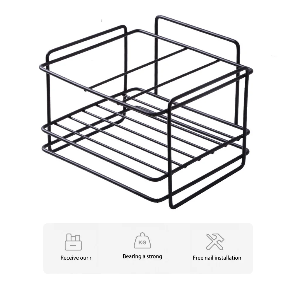 

Sponge Holder Soap Drain Storage Rack Dishcloth Brush Holder Kitchen Sink Cleaning Organizer Rack Hanging Basket with Drain Tray