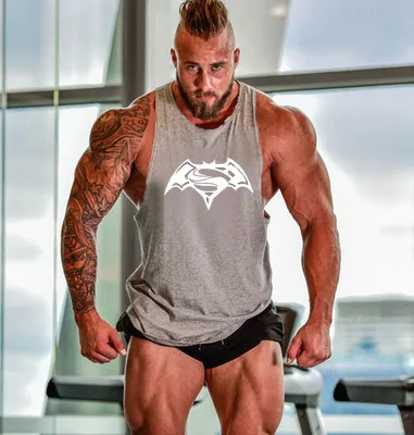 

Brand Casual Fashion Workout Tank Tops Men Print Cotton Gym Training Vest Bodybuilding Undershirt Fitness Tops Sleeveless Shirt