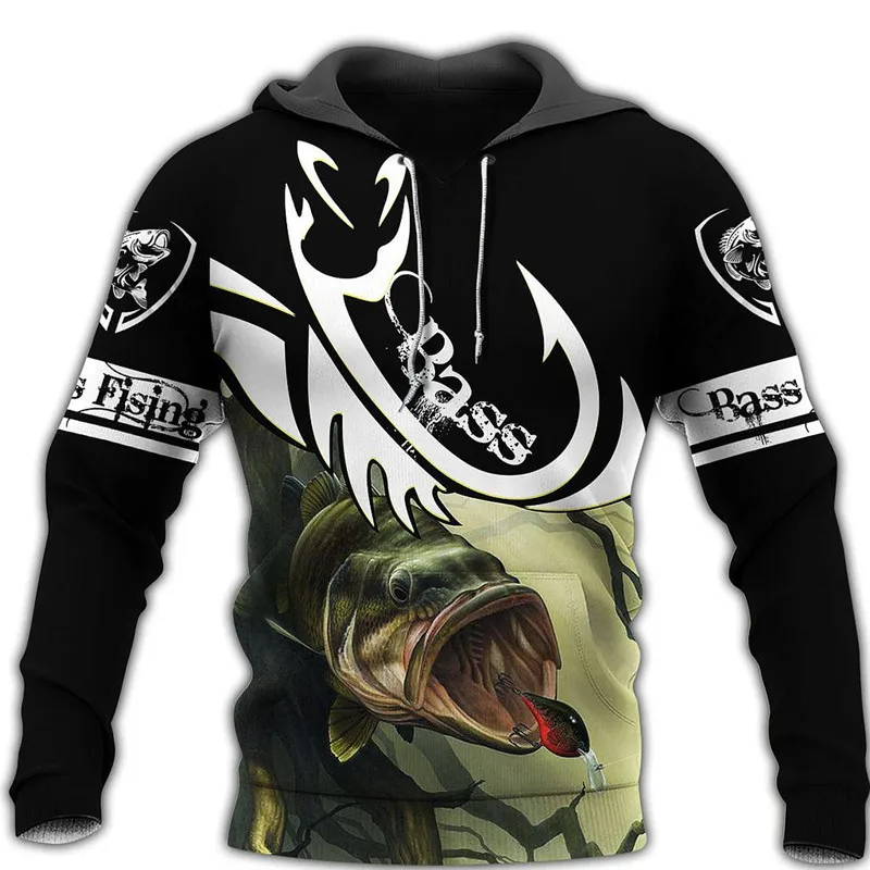 

Latest bass fishing 3D printing shirt fashion Hoodie zipper Sweatshirt