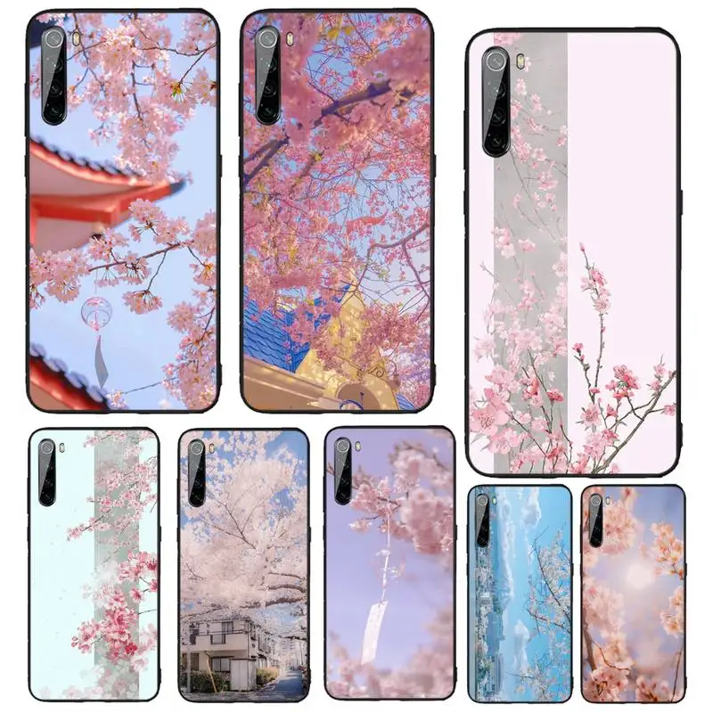 

Romantic Cherry Blossom Scenery Phone Case For Xiaomi Redmi 10 10x Note 9 9T 9A 9S 7 8 9se 7a 8a 8t Pro Max K20 30 Pro Funda