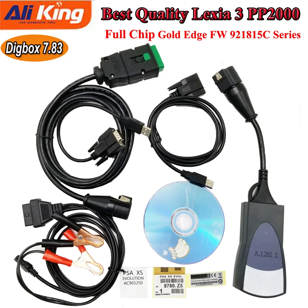 Лучшее качество Золотая печатная плата Lexia 3 полный чип PP2000 Diagbox V7.83 V48/V25 FW921815C Lexia3