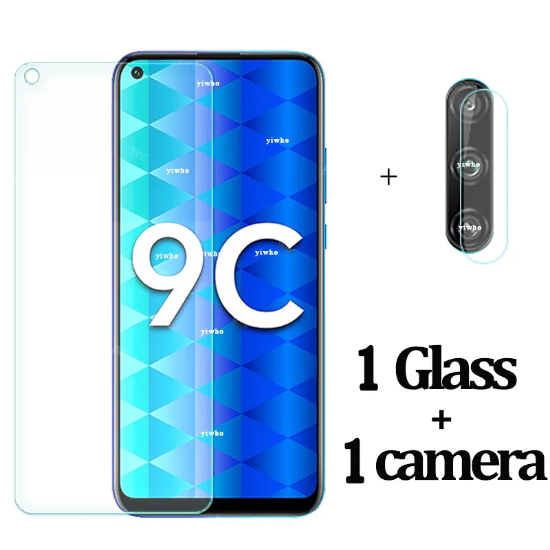 

2 в 1 для honor 9C Защитное стекло для экрана для huawei honor 9c пленка для объектива камеры защитное закаленное стекло для hono 9C 9 C c9 tremp