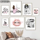 Модный художественный постер, печать кистей для макияжа, красивые принты, рисование лица, губ, плакаты, настенные картины в скандинавском стиле для украшения гостиной