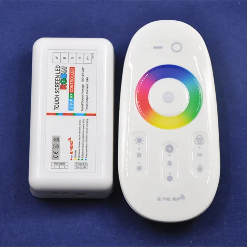 

10pcs/lot RGBW Controller 2.4G 12-24V 24A LED touch screen RF remote control for SMD 5050 RGBW/RGBWW led strip light