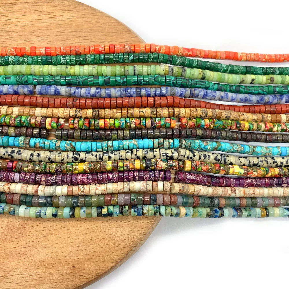 

1 Strand Natural Semi-precious Stone Spacer Loose Beads Strand Tube Shape 40Colors 4x4mm Size DIY for Making Necklace Bracelets