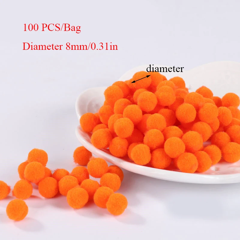 DIY 100 шт 8 мм Мини пушистые мягкие помпоны ручной работы детские игрушки свадебный