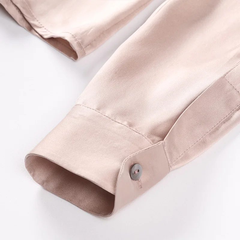 100% Высокое качество шелковые блузки женская рубашка элегантный простой дизайн с