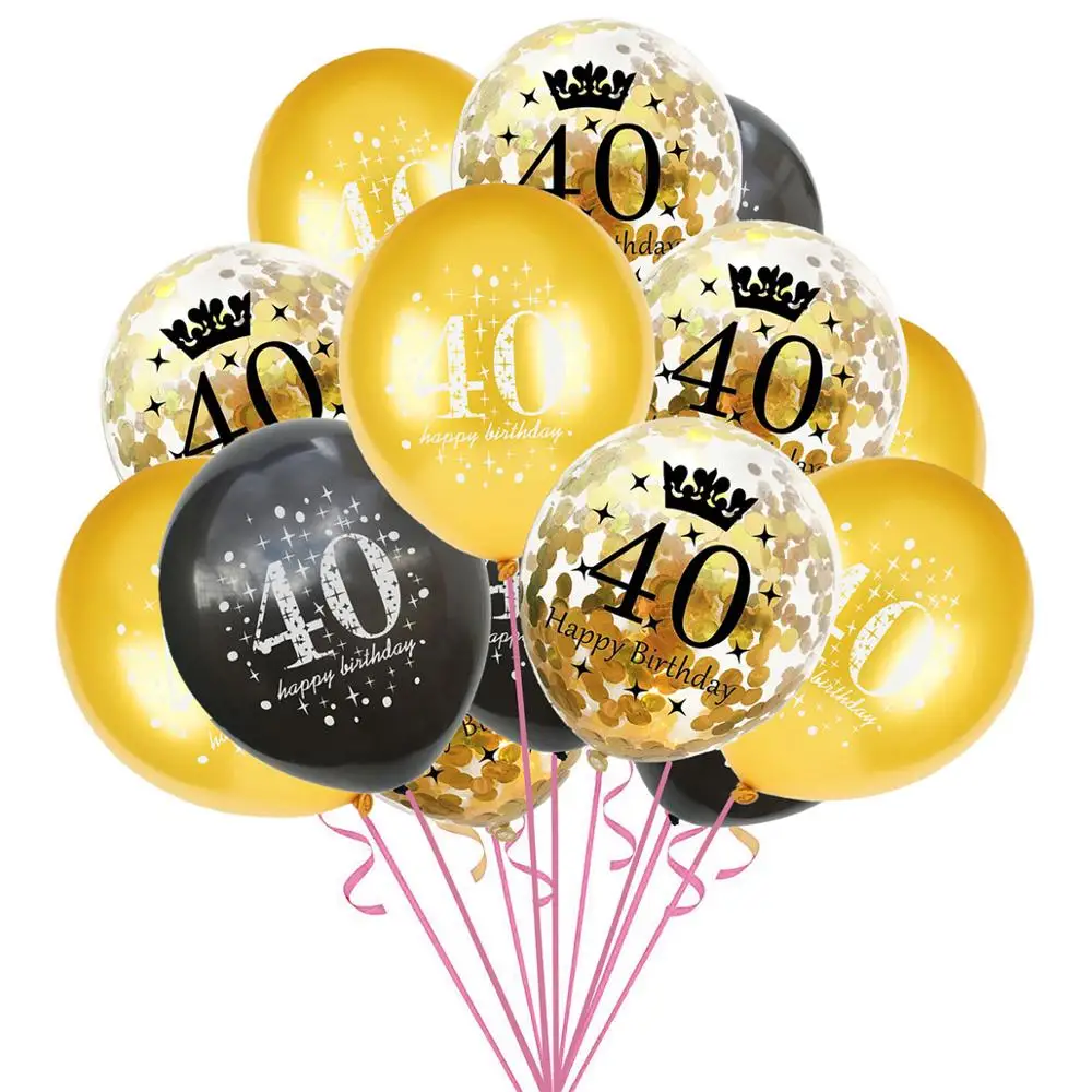 Шары LAPHIL золотистые/черные украшения для вечеринки в честь Дня Рождения 30/40/50/60