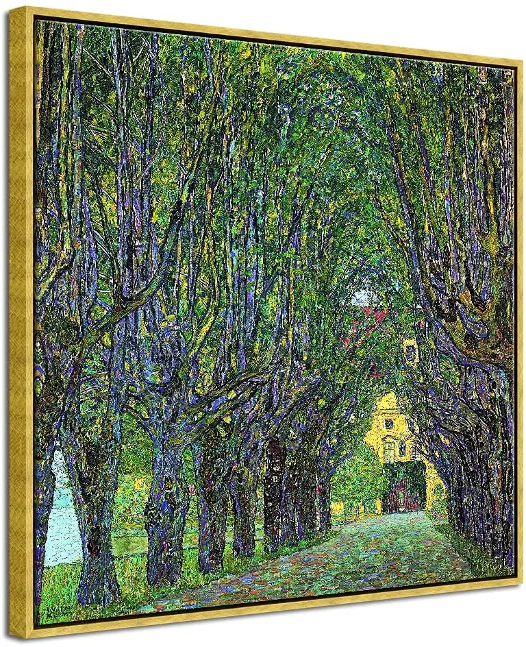 

Art Framed Canvas Wall Art Avenue in Schloss Kammer Park, 1912 Gustav Klimt Living room wall decoration painting,home decoration