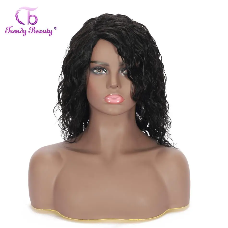 Short Water Wave Wigs Human Hair Wigs For Black Women Full Machine Made Wig Natural Color Wigs 150 Density Trendy Beauty Hair