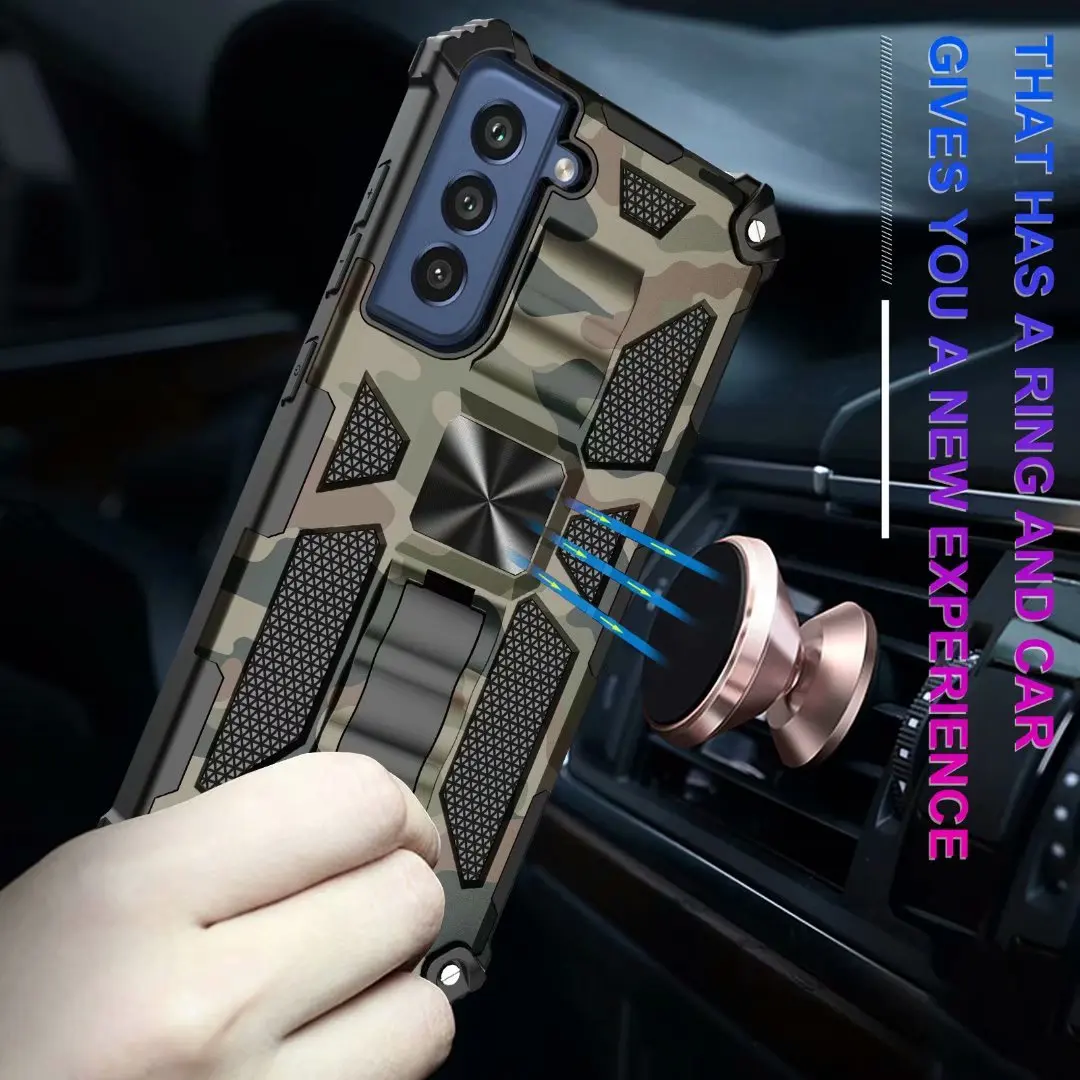 Military Camouflage Shockproof Armor Case For Samsung Galaxy S21 FE Note 20 Ultra S20 S23 S22 Plus 5G A12 A32 A52 A53 Stand Case