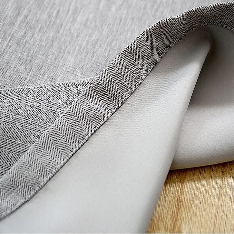 Современные серые затемняющие занавески из хлопка и льна плотные тканевые для