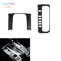 cloudfireglory 2pcs carbon fiber abs gear shift box panel trim cover decor fit for honda civic 10th 2016 2017 2018