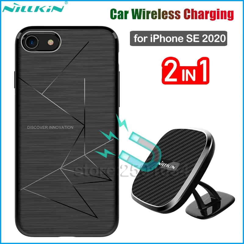 NILLKIN 2-в-1 Qi 10 Вт Быстрый автомобильный беспроводной зарядный Набор для iPhone SE 2020 SE2