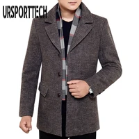 winter mens wool coat 2020 new fashion middle long scarf collar cotton padded thick warm woolen coat male trench coat overcoat