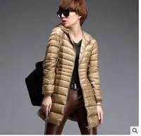 woman duck down jackets winter ultralight hooded women down coat portable long parkas padded puffer overcoat 6xl 7xl