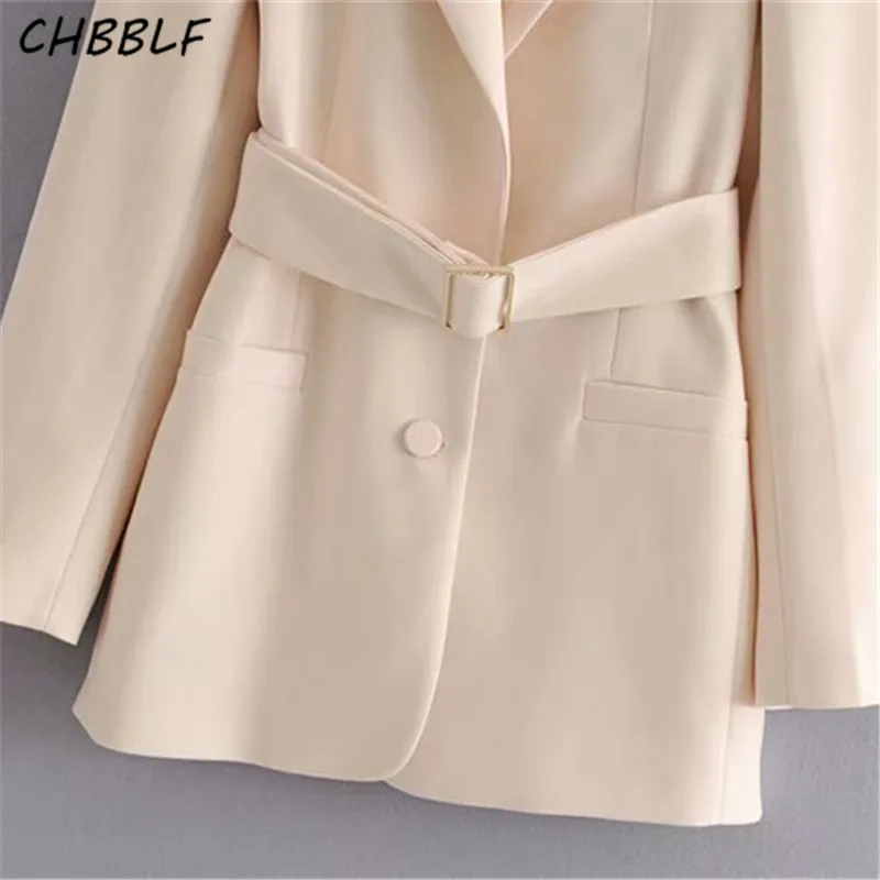 Женский Стильный однотонный Блейзер CHBBLF с поясом бантом пальто отложным