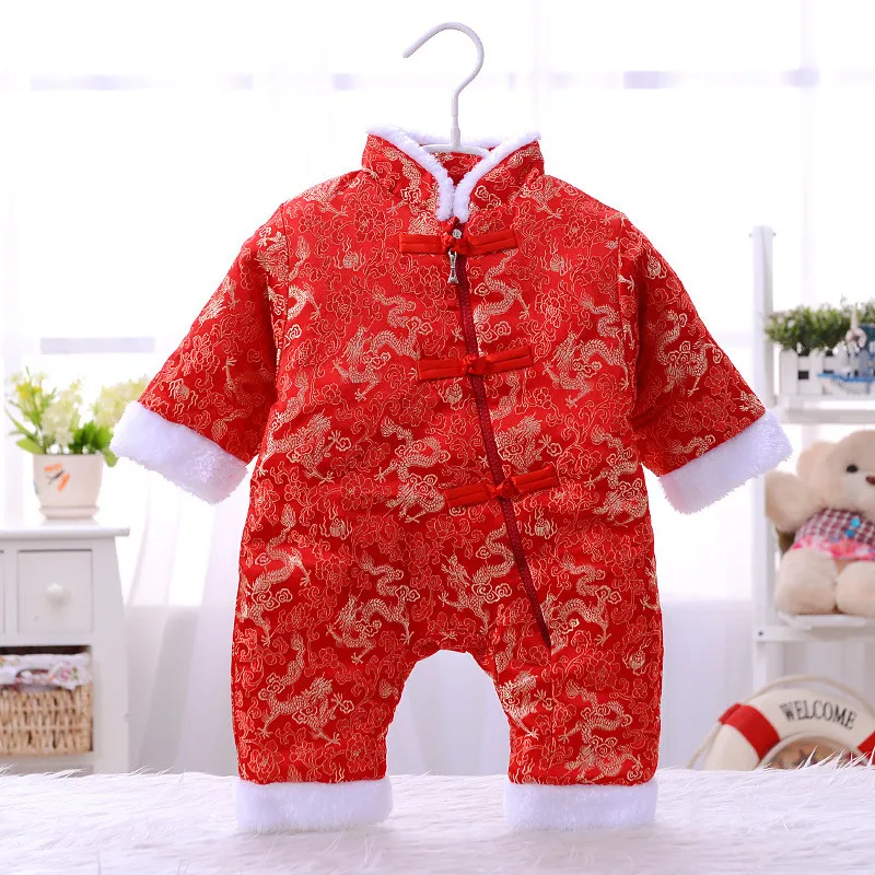 Style3 Новогодний комбинезон для новорожденных, ползунки, одежда для маленьких мальчиков и девочек, комбинезон в китайском стиле, Детская верхняя одежда - Цвет: Style3