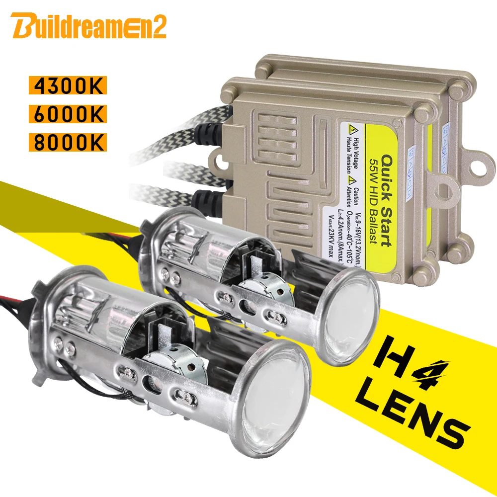 Светодиодный мини прожектор Buildreamen2 H4 биксеноновый ксеноновый светильник Hi/Lo 55 Вт