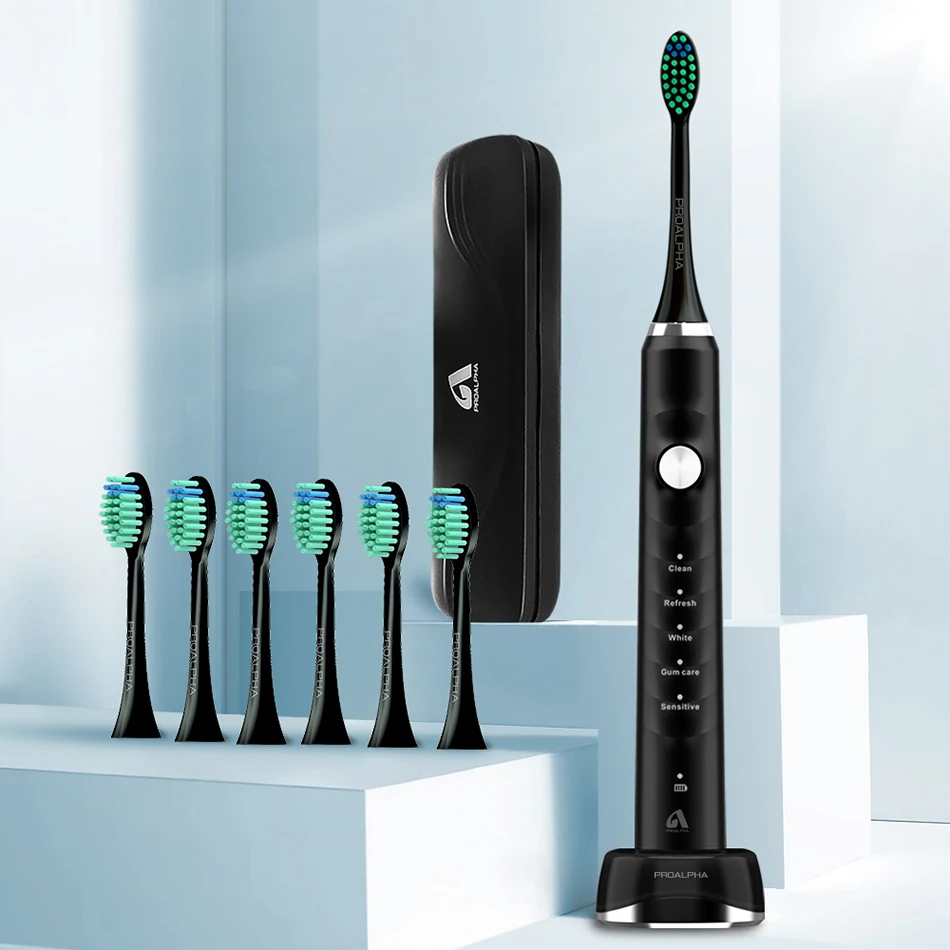 

Электрическая зубная щетка Sonic, для путешествий, с таймером, 5 режимов, водонепроницаемая, перезаряжаемая, отбеливающая, для взрослых, зубная...