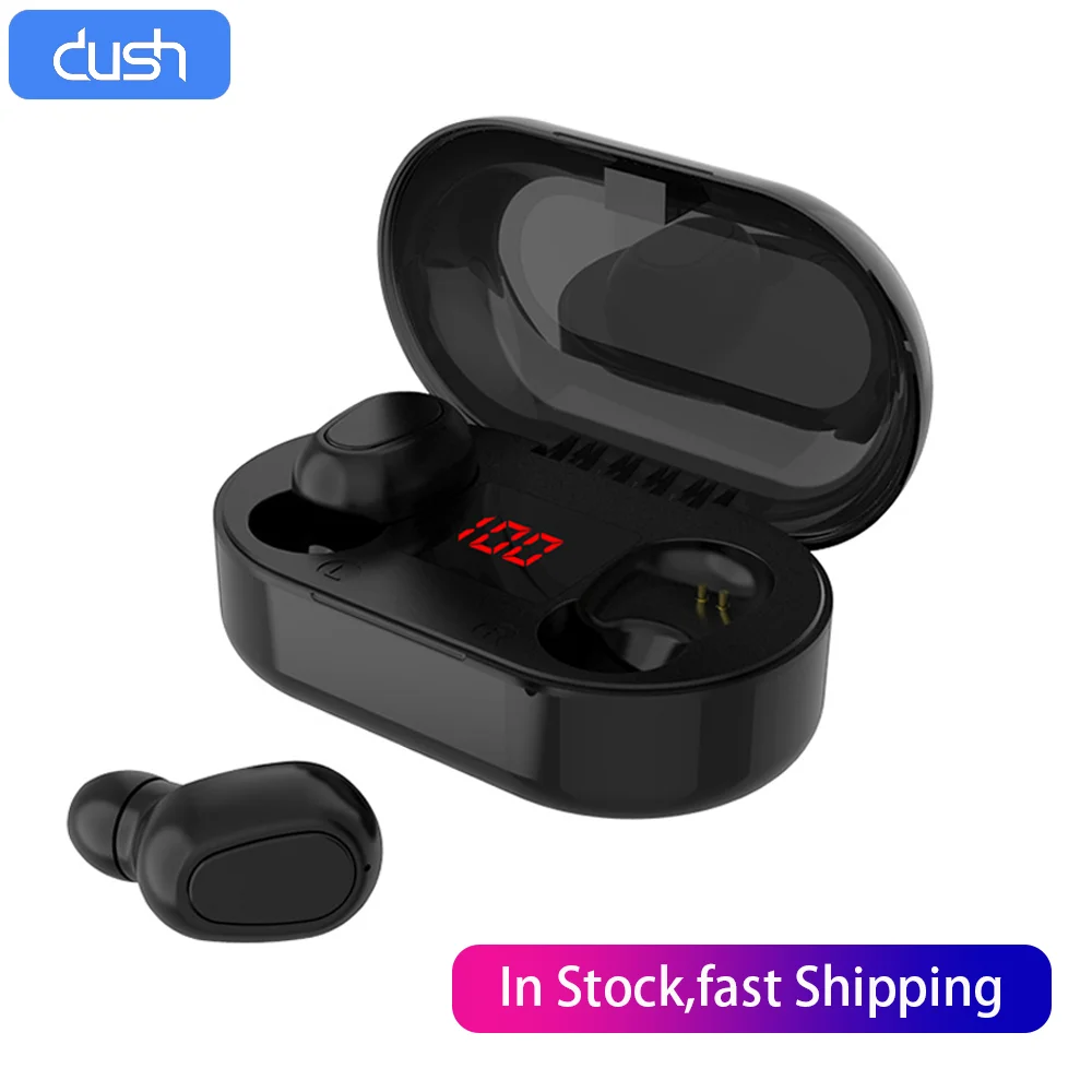 DUSH наушники беспроводные Bluetooth TWS 5 0 Blutooth Ear телефоны светодиодный дисплей для iOS
