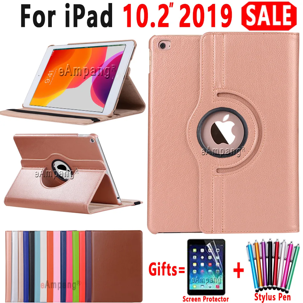 Умный чехол для iPad 10,2 чехол для Apple iPad 7 7го поколения A2200 A2198 A2197 Funda 360 градусов вращающийся кожаный