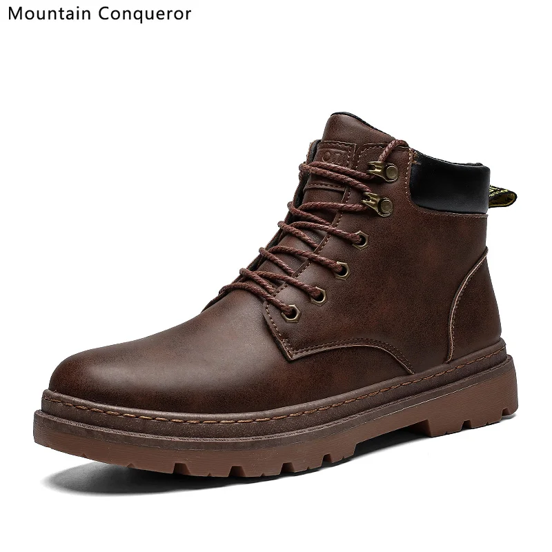 Горные завоеватели Модные ботильоны в стиле ретро мужские ботинки из