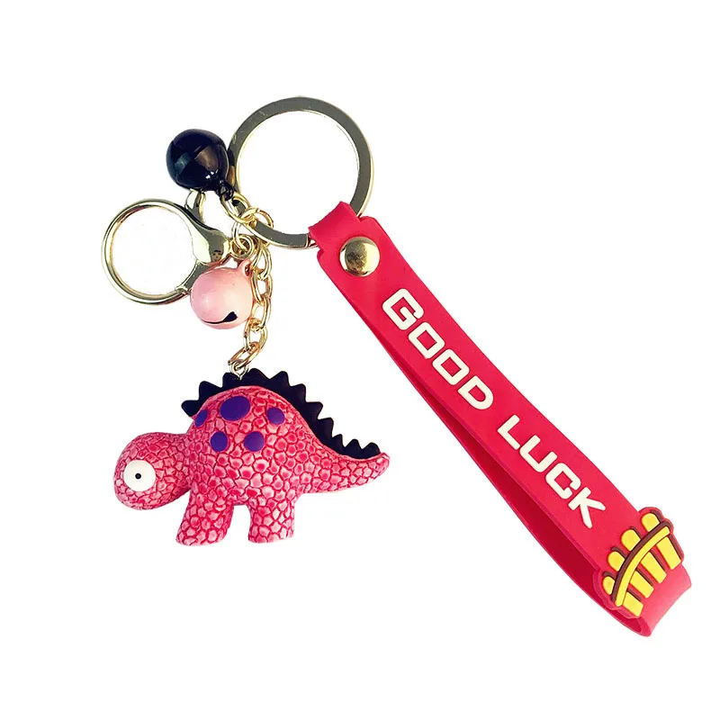 

q Version Compact Small Dinosaur Keychains Accessories Color Cartoon Dinosaur Key Chain Pvc Figurines Lovely Gift Key Rings