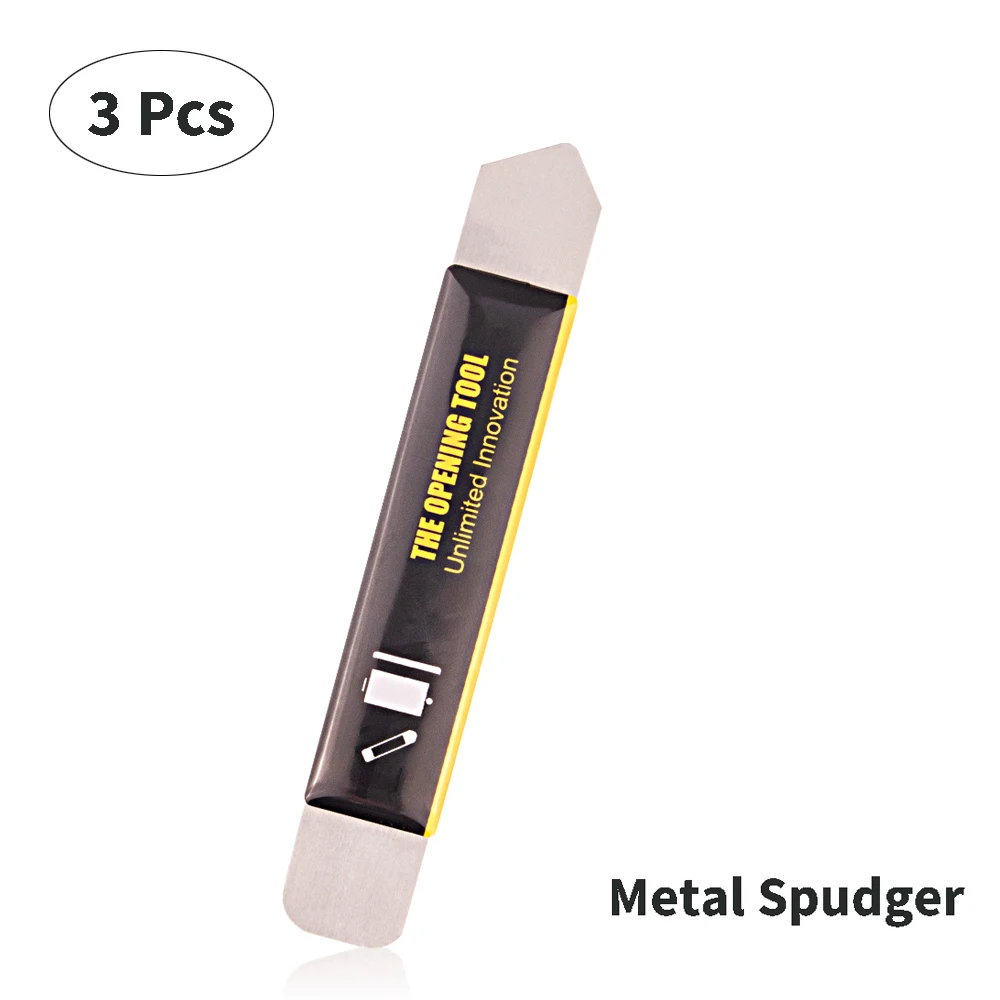 Black 3 шт. Инструменты для ремонта телефона металлический плоский экран Spudger демонтаж удаление для iPhone планшет ноутбук часы Металл Spudger - Цвет: Black