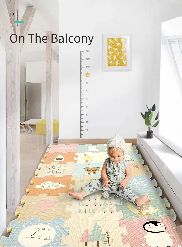 BabyGo 9 шт. детские головоломки игровой коврик XPE пены водонепроницаемый 82*82*2 см утолщенный детский ползающий коврик для гостиной активности напольный коврик
