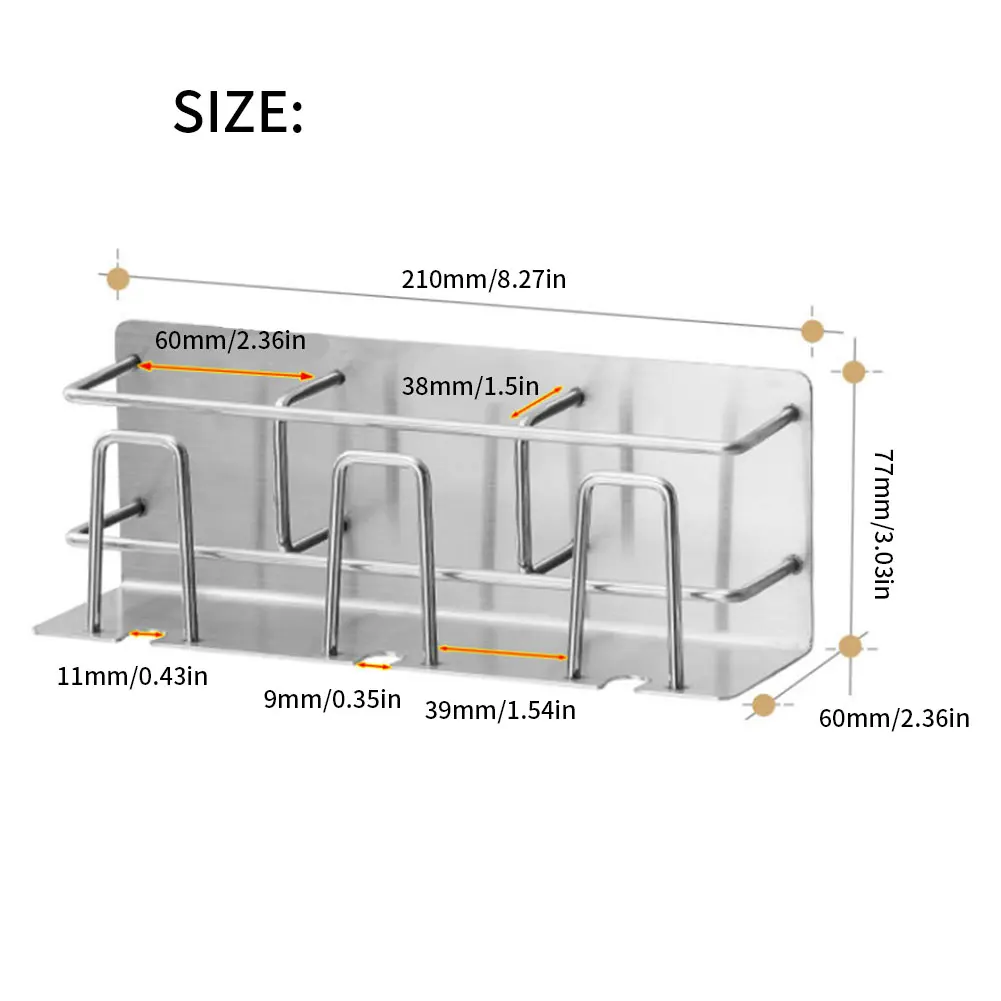 

1pc Toothbrush Holders Durable Space Saving Sturdy Stainless Steel Waterproof Toothpaste Holders Toothbrush Stand Rack