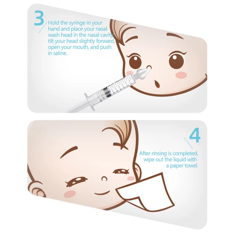 Aspirador Nasal para el cuidado del beb&eacute;, tubo de aguja, limpiador de 10ML, arandela Nasal para rinitis de beb&eacute;, 2 uds.-5