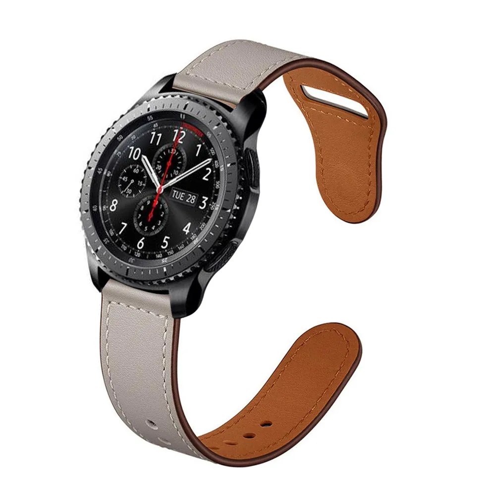 Кожаный ремешок для Samsung gear S3 s2 sport 20 мм 22 мм ремешок для часов huami amazfit bip huawei gt 2 Galaxy Watch Active 42 мм 46 мм
