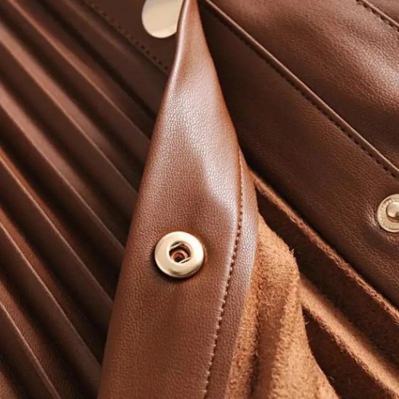 

Women Solid Pu Leather Mini Skirt High Waist Buttons Sexy Mini Pleated Skirt Asymmetrical Fashion 2020 Women Autumn Design