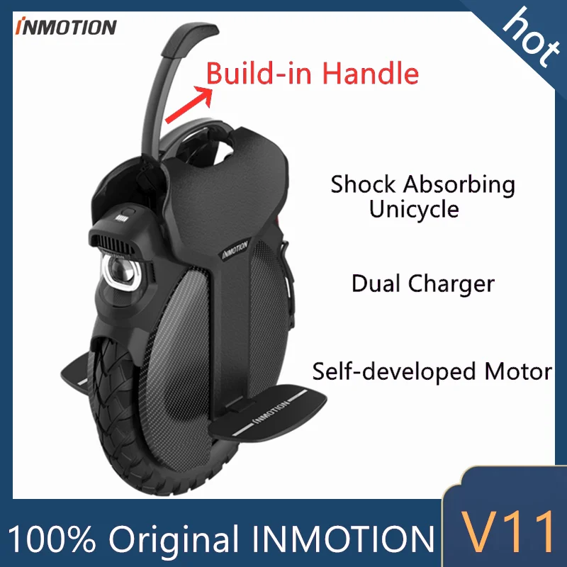 

В наличии оригинал INMOTION V11 Одноколесный Самокат Баланса скутер 84 в 2000 Вт Встроенный с двумя ручками Зарядное устройство Подставка Порты Hover скейтборд