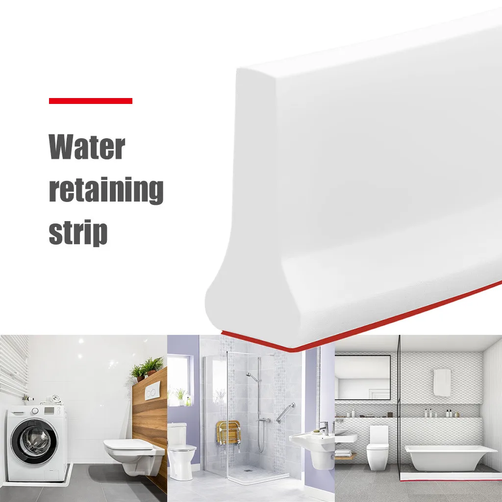 

1PC Collapsible Shower Threshold Water Dam Shower Barrier and Retention System 0.5/1/1.5/2/2.5M Gray Water Retaining Strip New