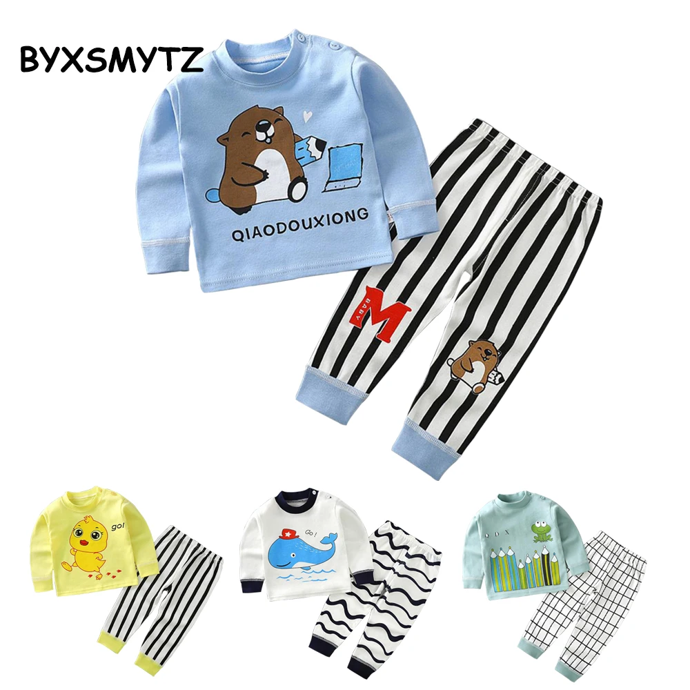 Детский Пижамный комплект для мальчиков и девочек хлопковая рубашка с длинными