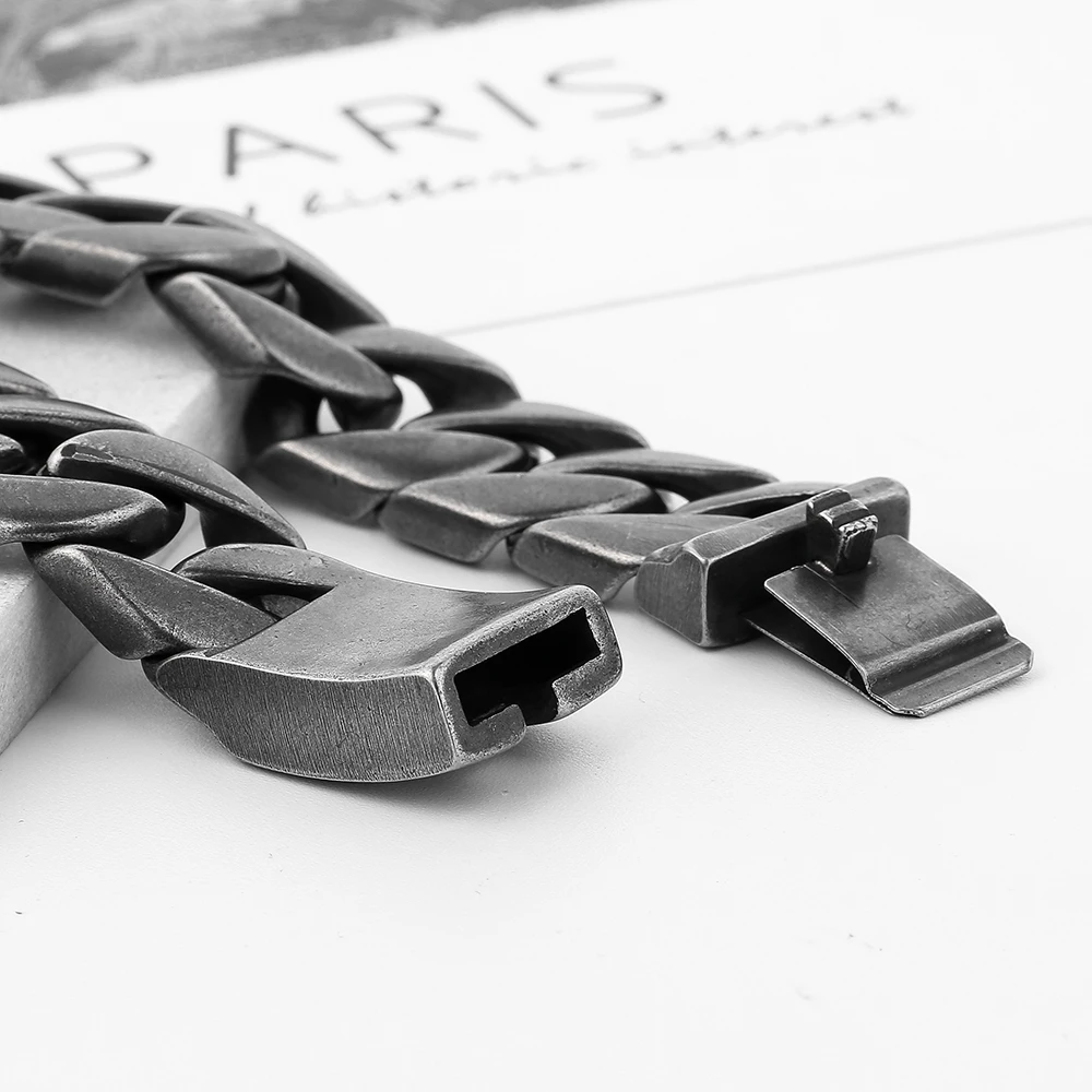 Браслет из нержавеющей стали 316L шириной 20 мм креативный браслет черного цвета в