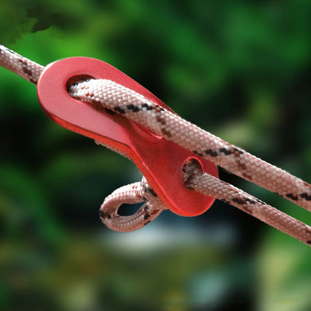 

Rope Buckle Tent Cord Buckle Rope Tensioner Adjuster Double Holes Aluminum Alloy Hiking Camping Tools Red 10PCS Rope Buckle