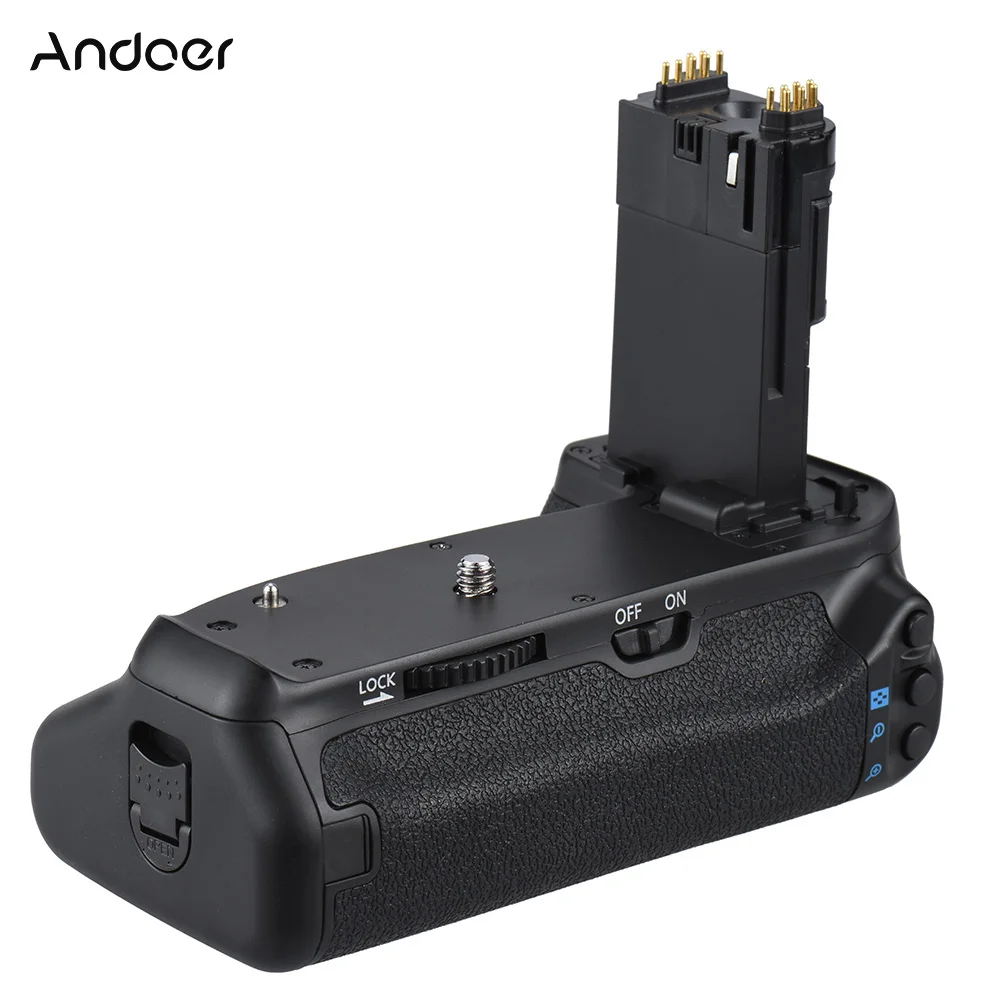 Andoer вертикальный Батарейный держатель совместим с 2* LP-E6 батареей для Canon EOS 70D/80D DSLR камеры