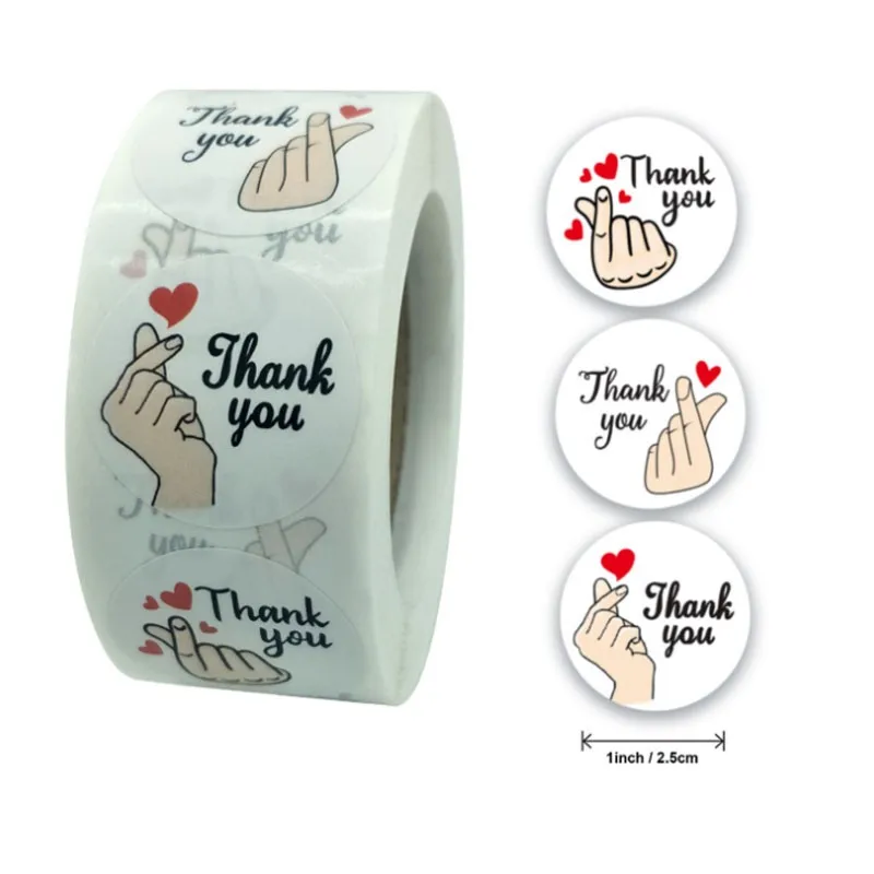 

500piece 1inch sealing sticker heart thank your got great taste love wedding decoration label packaging box DIY 25mm